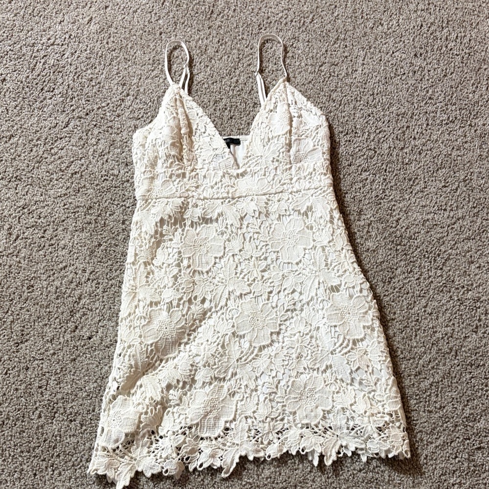 Forever 21 Cream Lace Mini Dress
